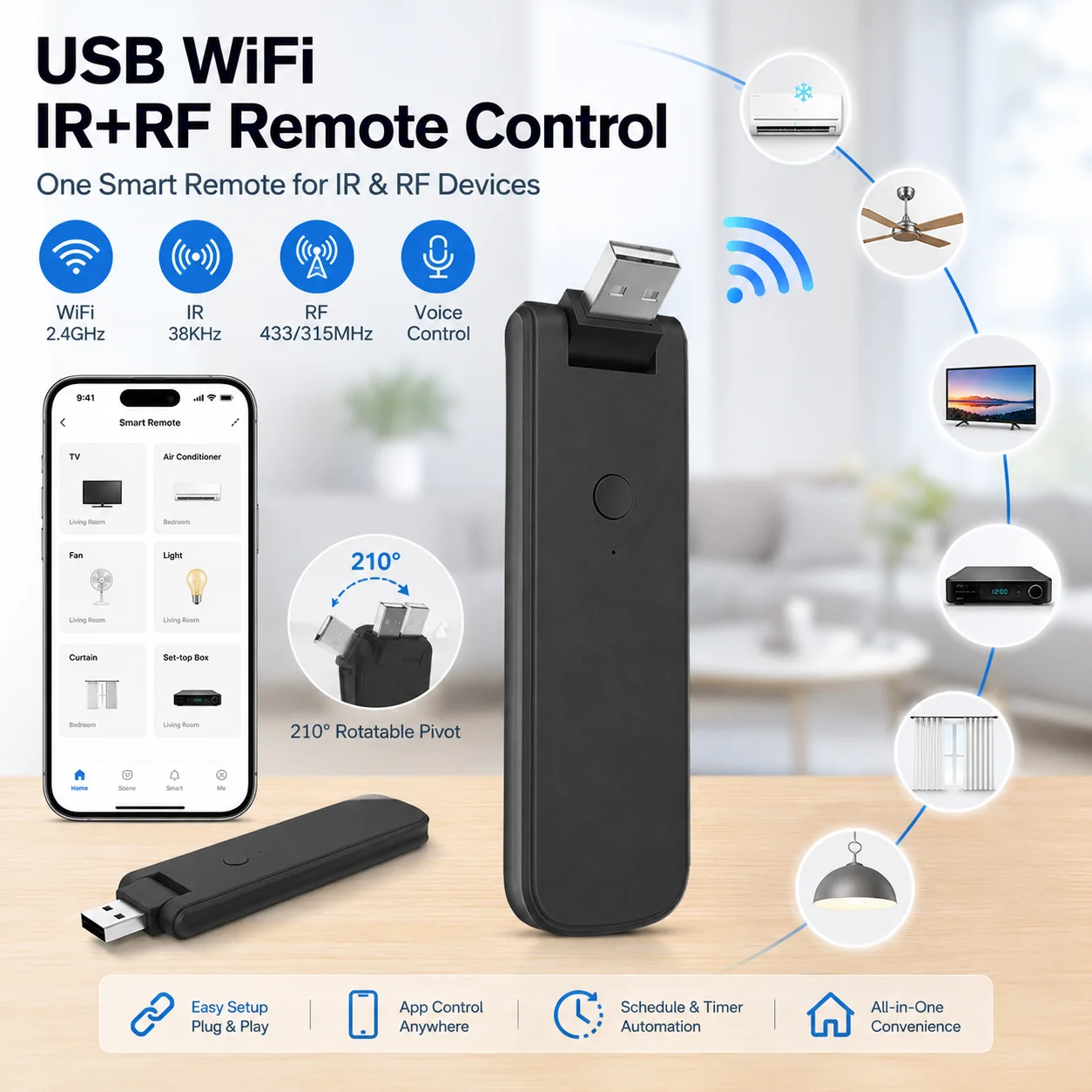 Ir Blaster Universal - Controle Remoto Universal Inteligente USB WiFi