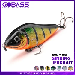 GOBASS Sinking Slider Jerkbait VIB Wobbler Fishing Lure 60mm 13g Ratlin Hard Artificial Bait For Winter Fishing Tackle Pike Bass