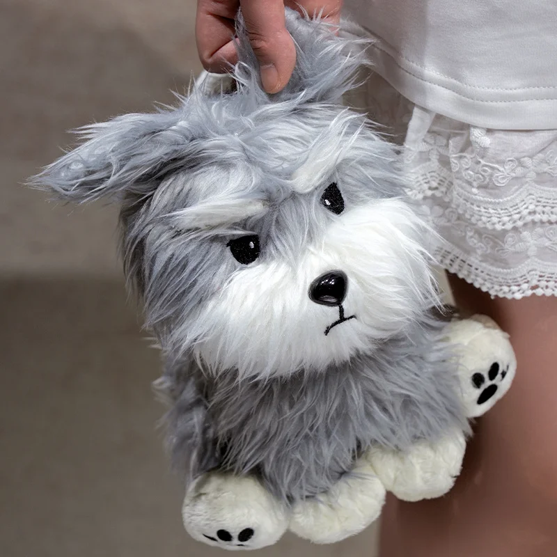 25cm Simulation RealLife Pets Lovely Schnauzer Dog Plush Toy Stuffed Fluffy Animal Cute Puppy Baby Appsease Doll Soft Kids Gift