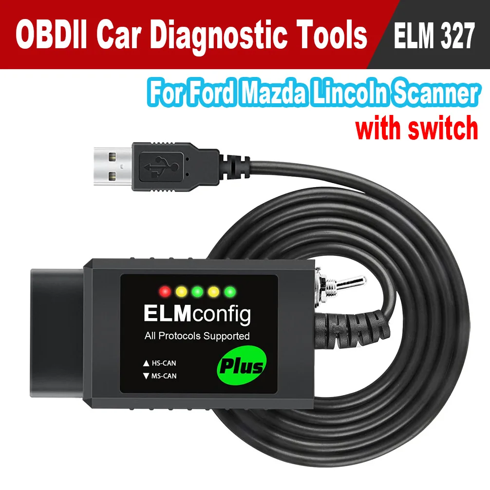 

USB Car OBD2 Scanner FOR-Scan ELM327 V1.5 HS-CAN/MS-CAN Switch with PIC18F25K80 Automotive Coding Work with Code Reader for Ford
