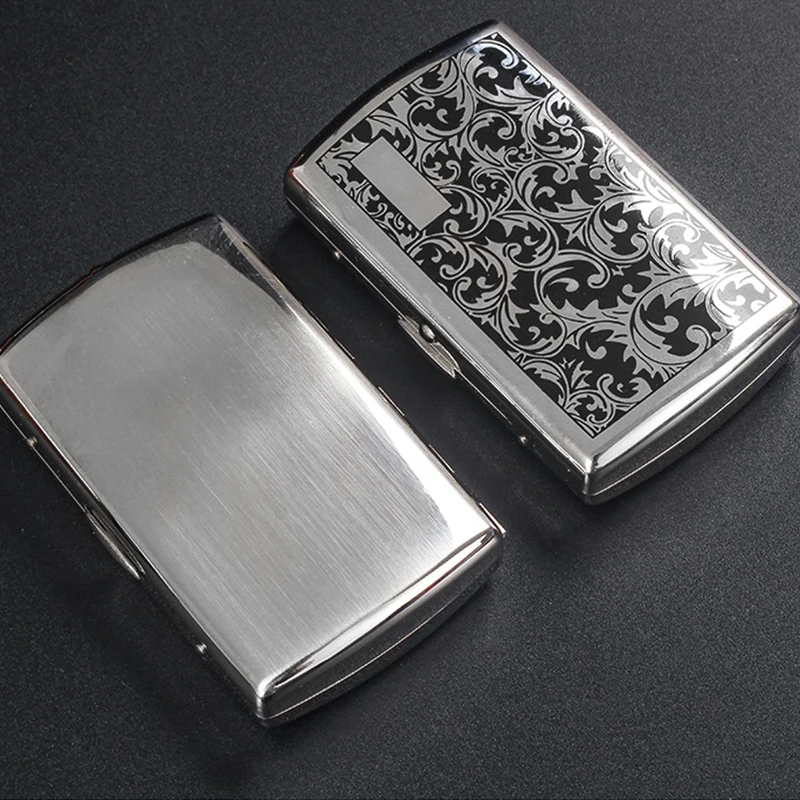 Copper Chromium-plated Material Cigarette Case Metal Printed Flower for 12pcs Cigarette Box Smoking Tools Smoke Humidor Tobacco