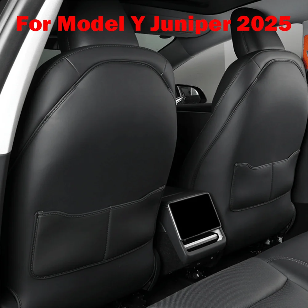 

Car Seatback Protector for Tesla Model Y & 3 2020-2025 Leather Seat Back Full Package Seat Anti-Kick Pad with Organizer Pocket