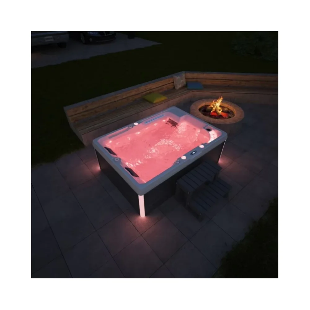 Modern Design 3-Person Freestanding Acrylic Hot Tub Spa with Air Jets Outdoor Whirlpool Family Swim Spa for Hotels