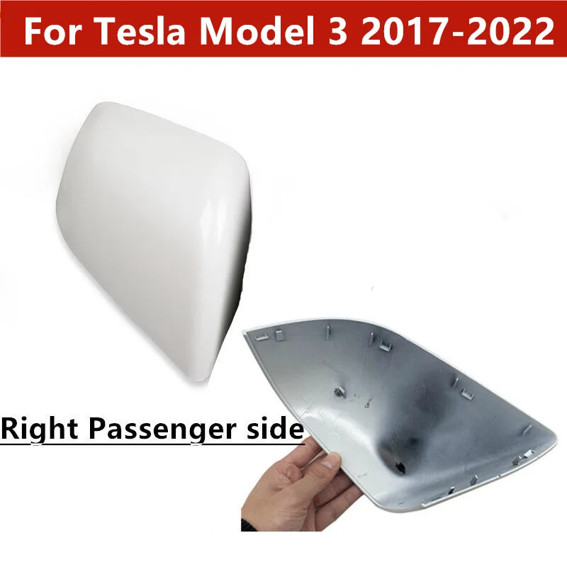 Car Replacement White Right Passenger Side Mirror Rearview Frame Cover Cap For Tesla Model 3 2017 2018 2019 2020 2021 2022