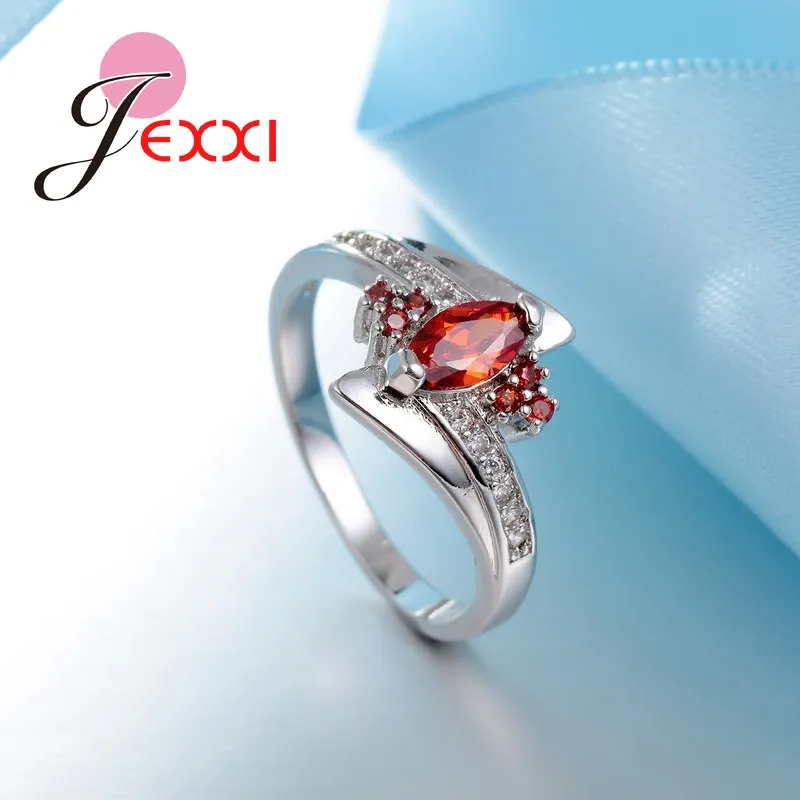 Fashion 925 Sterling Silver Finger ring For WomenShiny Color Cubic Zirconia Wonderful Gifts For Girls/Ladies Top Sale