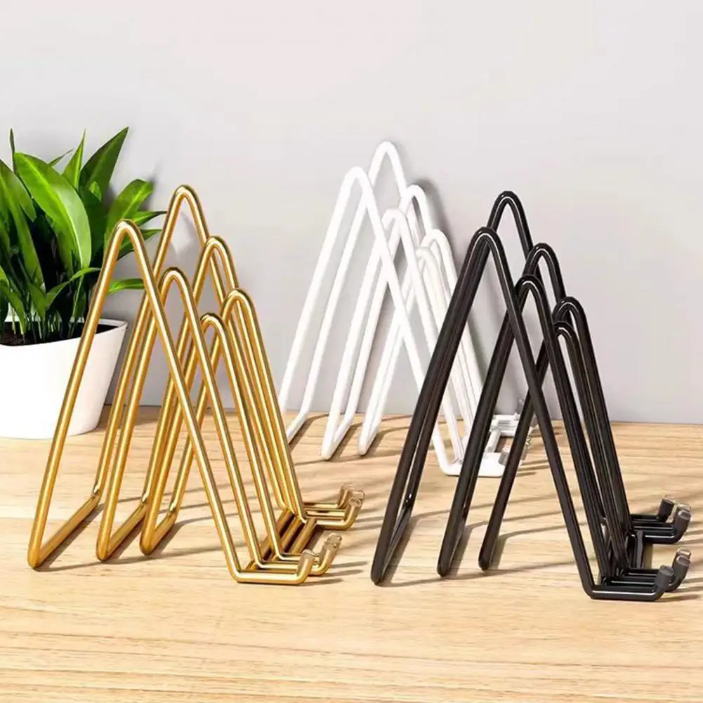 Carbon Steel Bracket for Decorations Metal Frame Display Stand for Plates Books Paintings Desktop Organizer Rack for Desk Carbon