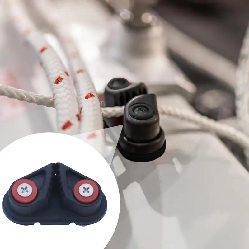 Cam Cleats For Boats Portable Nylon Rope Cam Cleat Wear-Resistant Kayaking Gear Black Kayak Hardwares For 3-15mm Diameter Ropes