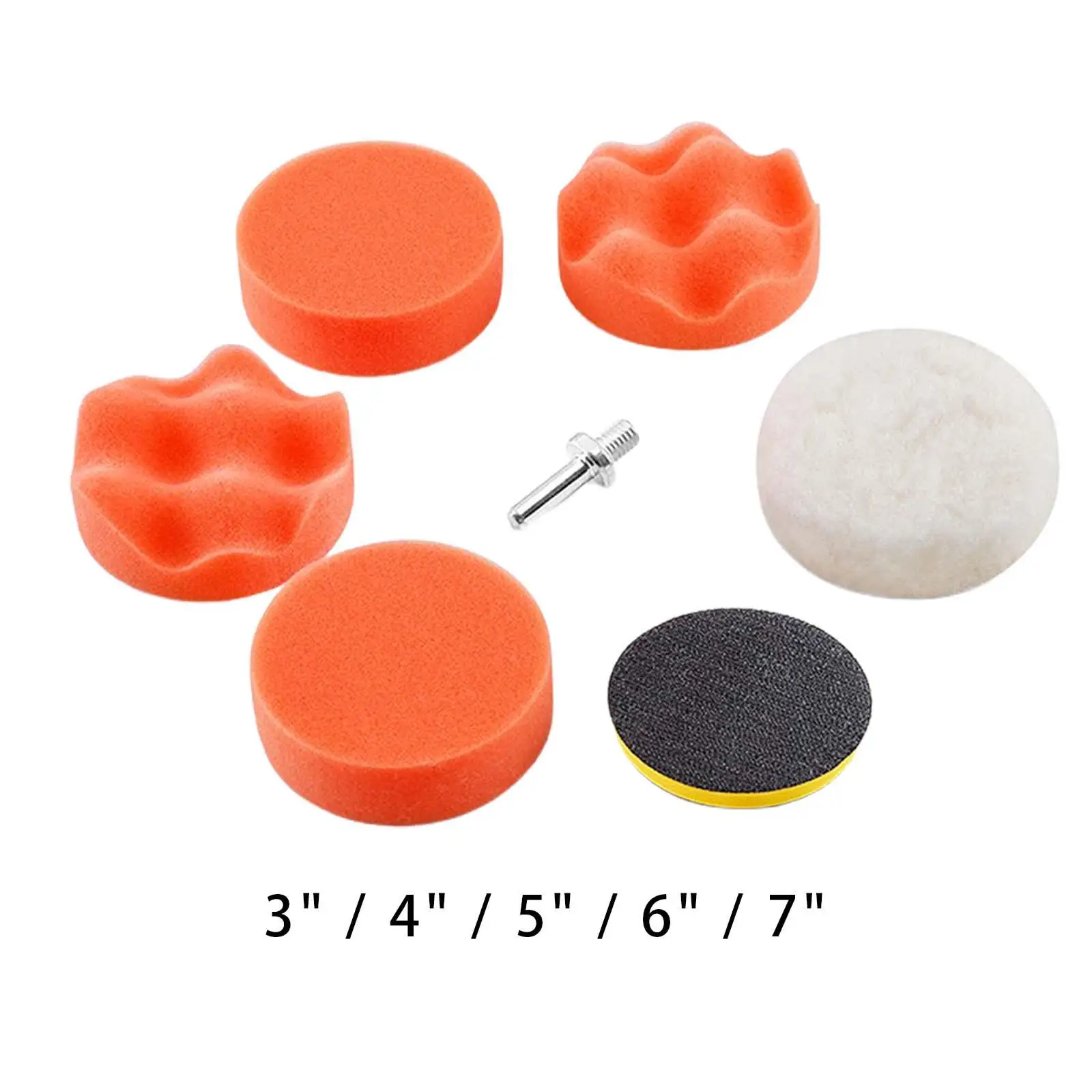 7 Pack Car Polishing Polishing Pads Set with Drill Adapter for Automotive Boat