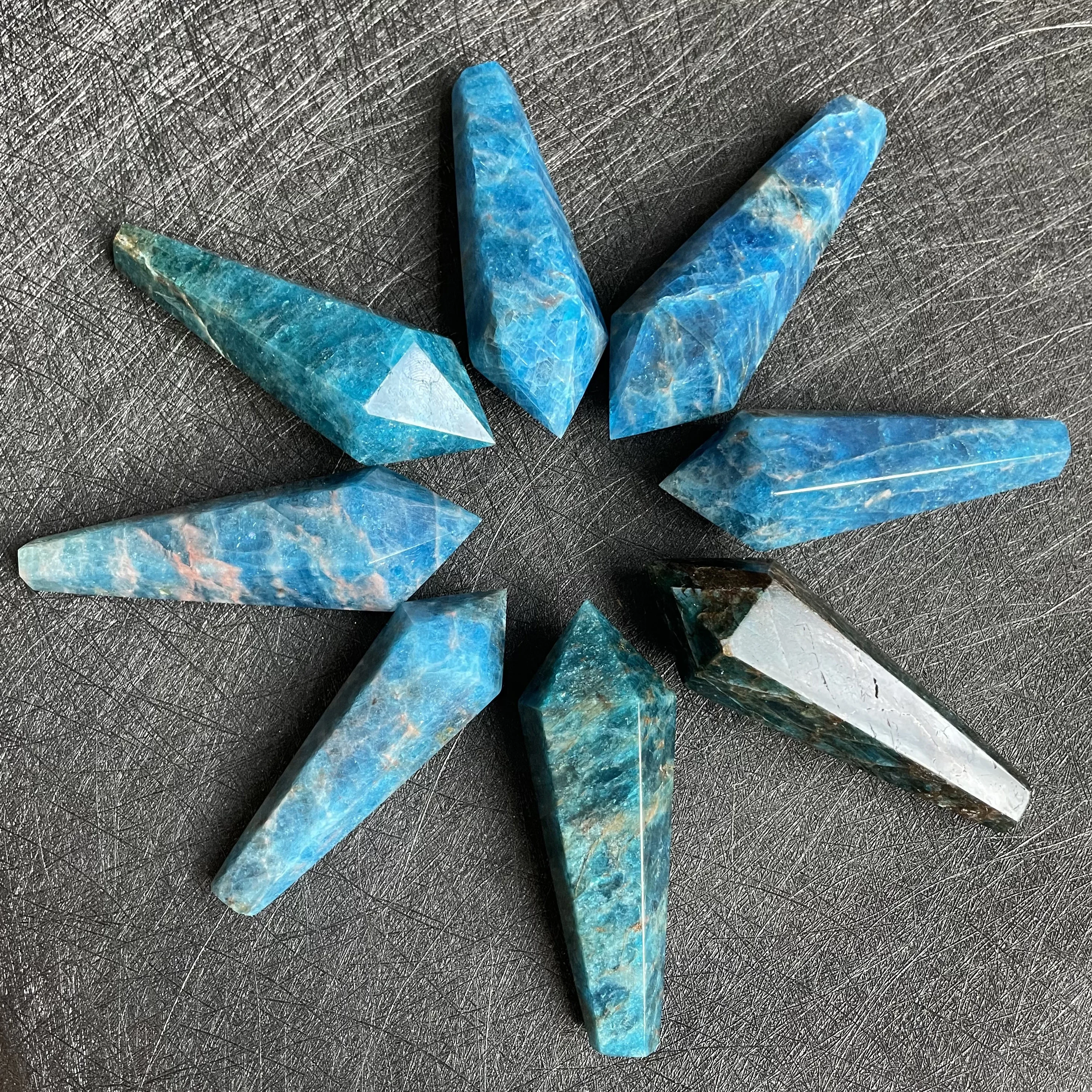 Natural Stone Apatite Quartz Wand Point Polished Crystal Tower Decoration Reiki Healing Obelisk Gift