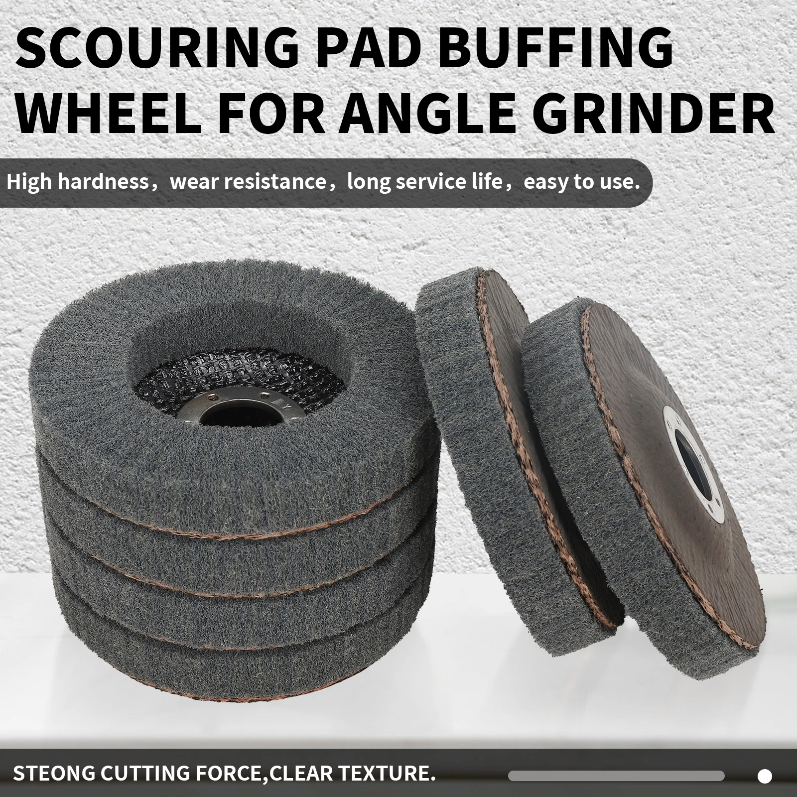 4/4.5/5 بوصة 1 قطعة ألياف النايلون رفرف إطارات لامعة القرص 800 حصى لطاحونة زاوية لتلميع الخشب والمعادن #1