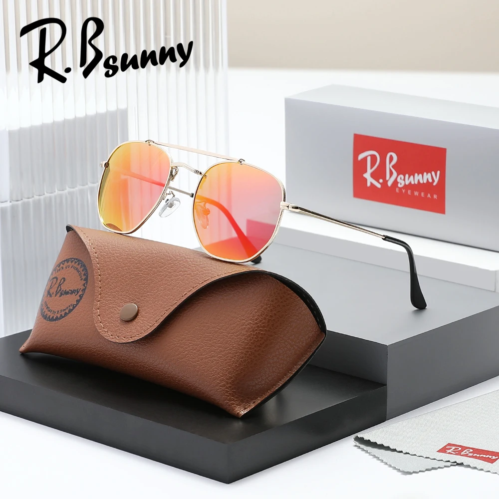 RBsunny موضة النظارات الشمسية المستديرة الرجال النساء خمر إطار معدني رقيق نظارات للقيادة العلامة التجارية الفاخرة الاستقطاب UV400 سبيكة النظارات #2
