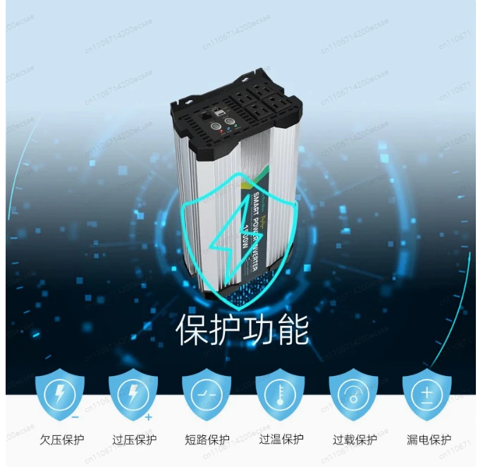 750W Pure Sine Wave Car Inverter | 12V DC to 110V/220V AC High-Power Converter for Outdoor & Emergency Power