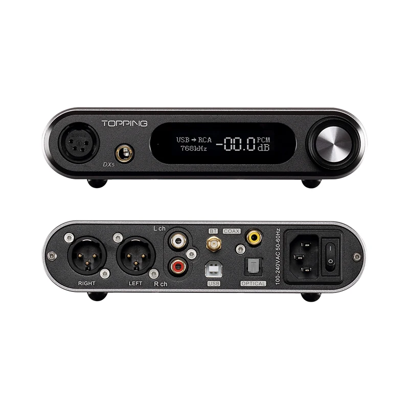 Topping DX5 Lite HIFI Desktop DAC Dual ES9068AS Bluetooth5.0 LDAC Decoder PreAMP NFCA Balanced Headphone Amplifier Pre-Amplifier