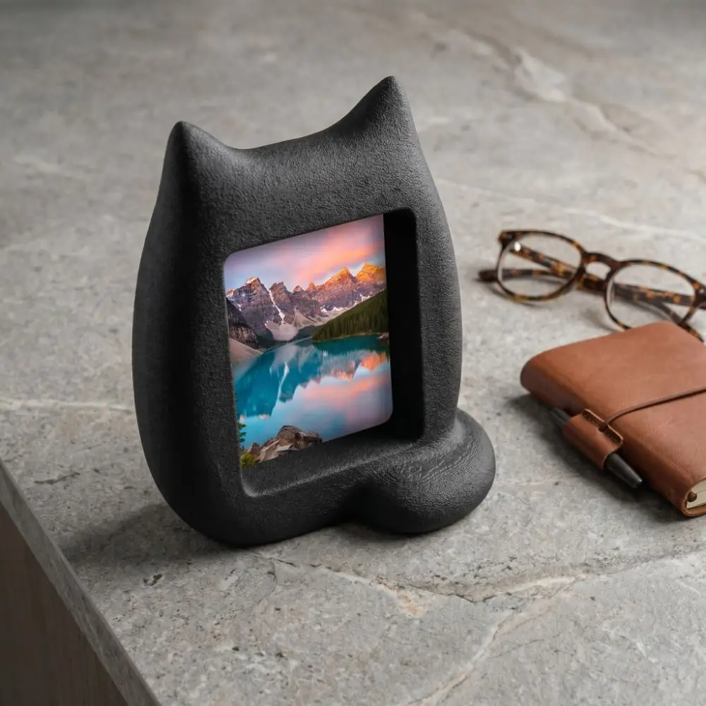 3D Printed Cat Photo Frame Home Decoration Creative Kitten Photo Frame Cute Design DIY Desktop Ornament Photo Display