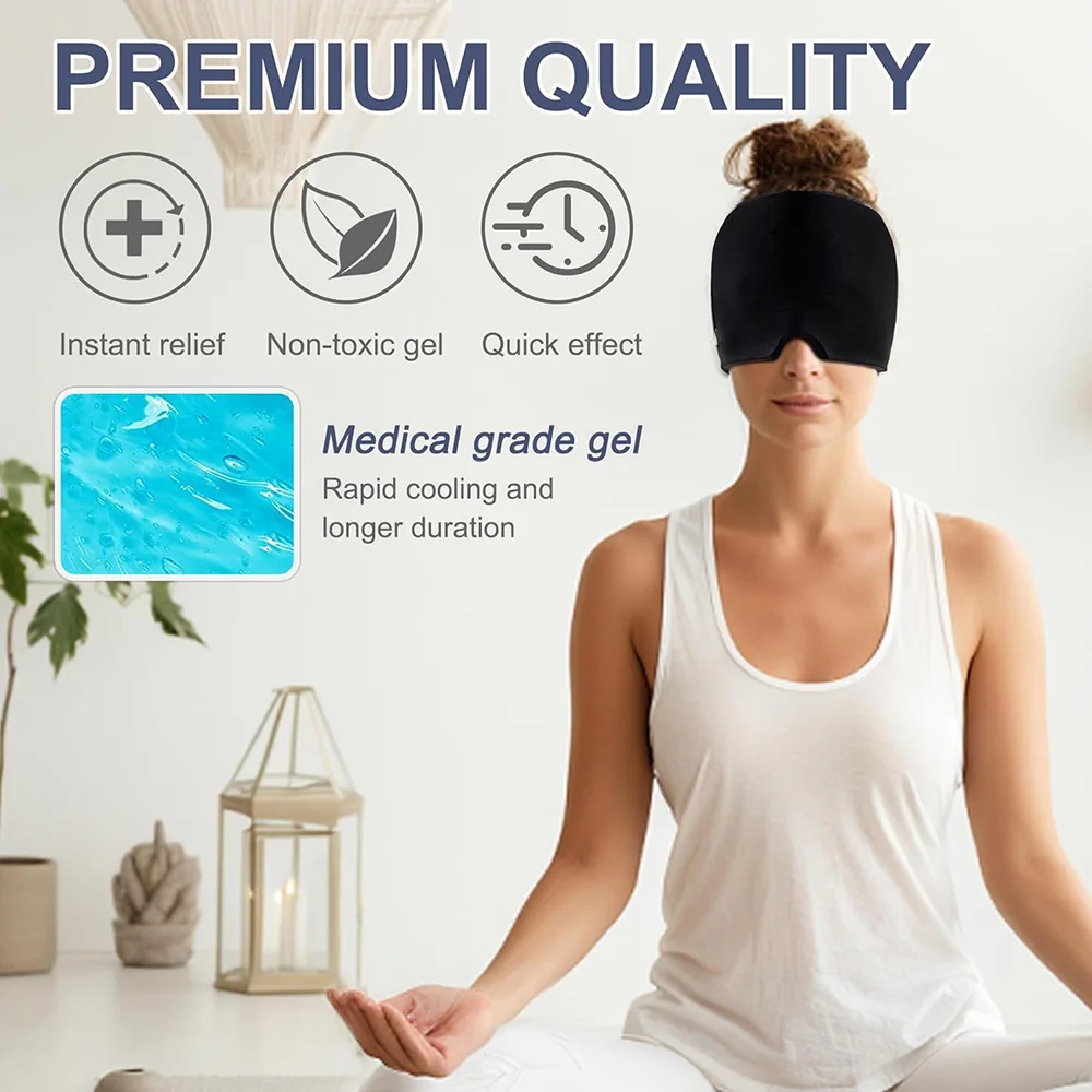 Migraine Relief Hat headache hat Gel Hot Cold Therapy Ice Cap For Relieve Pain Ice Hat Eye Mask Stress Pressure Pain Relief