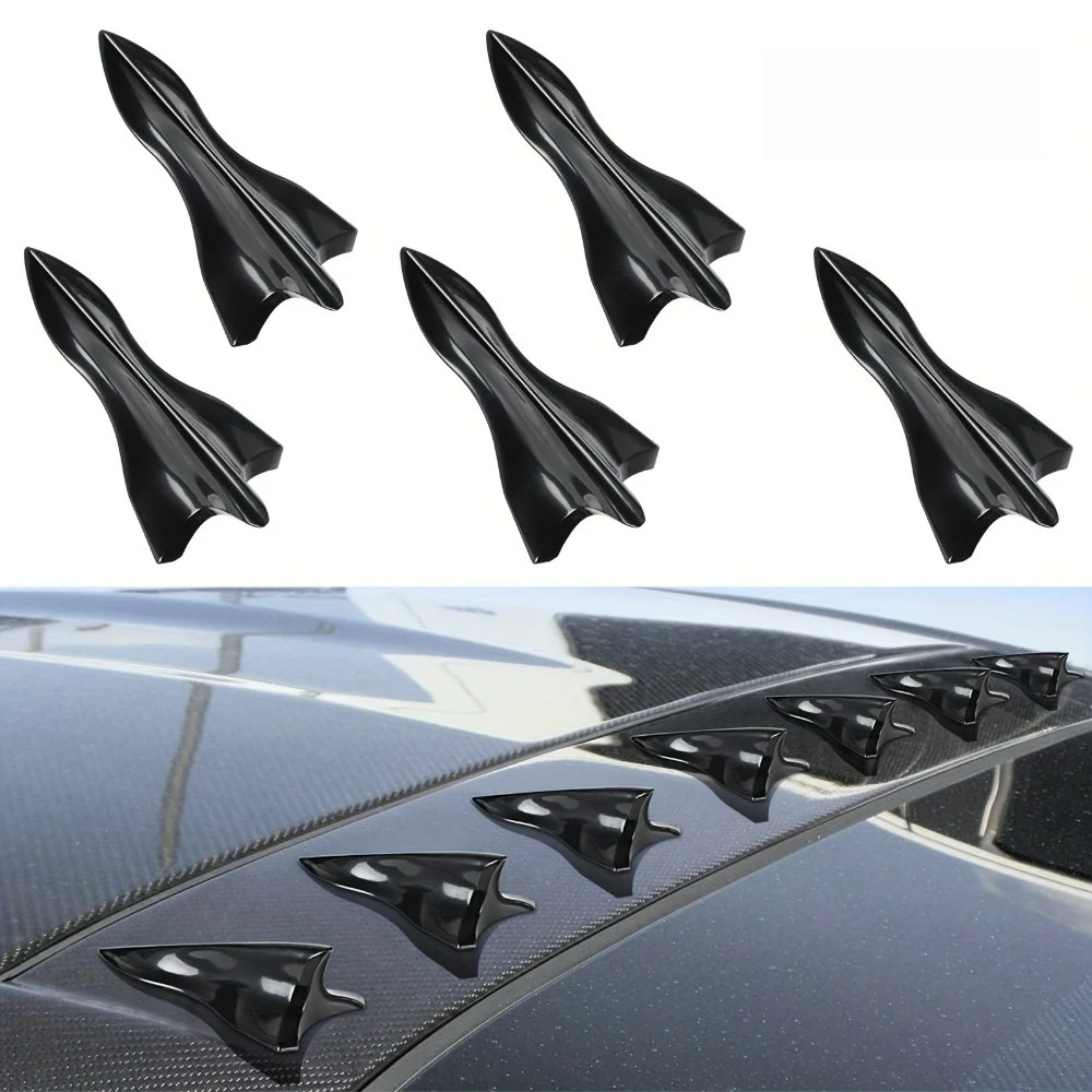 10pcs Aerodynamic Kit with Air Vortex and Shark Fin Diffuser – Roof/fender Spoiler Combination for Most Sedans and SUVs