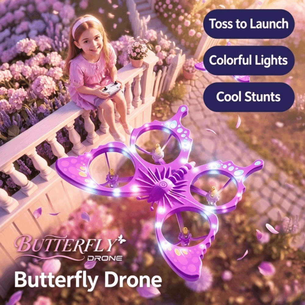 Glitter Butterfly Butterfly Airplane Toy 2.4GHz Gravity Sensing Remote Control Aircraft Foam RC RC Plane Toy Flying Toy