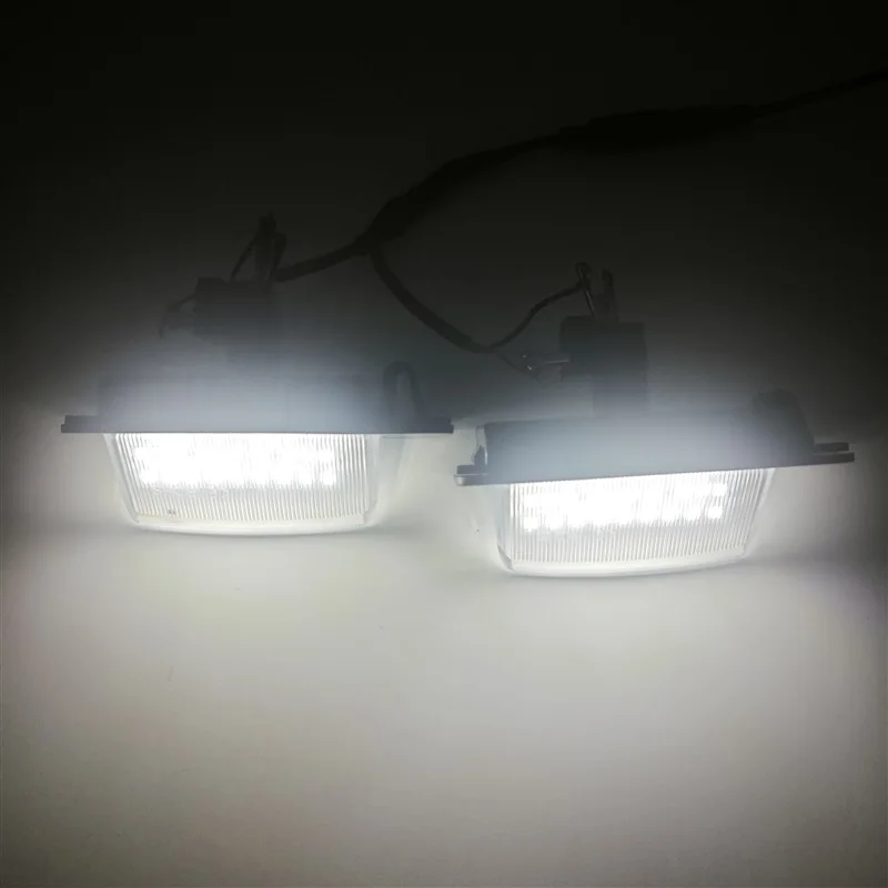 For Peugeot 4007 ION Citroen C-Crosser C-Zero Mitsubishi Outlander Eclipse Lancer White LED Rear License Plate Lights No Error