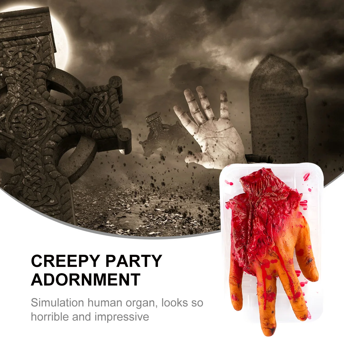 1pc Realistisch Halloween Afgehakte Hand Prop Griezelig Menselijk Orgaan Decoratie Spookhuis Feestartikelen Simulatie Organen Nieuwigheid