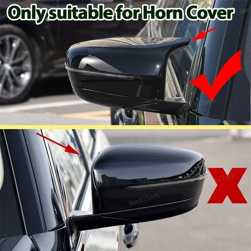 For BMW M5 F90 M8 F91 F92 F93 8 Series M850i Left Hand Drive Only M5 Style Rearview Mirror Cover Cap Painted Carbon Fiber Black