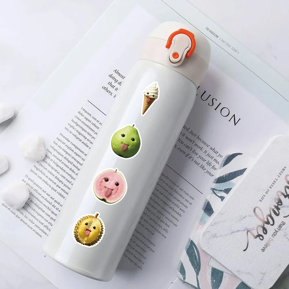 10/50 قطعة مجردة الغذاء ميمي الكتابة على الجدران ملصقات مضحك الفواكه الخضروات الكرتون ملصق مائي DIY بها بنفسك الأمتعة الهاتف الغيتار سكيت ألعاب أطفال #6