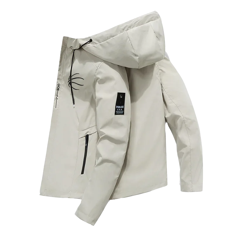 Chaqueta Bomber a prueba de viento con cremallera para hombre, chaqueta de béisbol con capucha informal de alta calidad, chaqueta deportiva al aire