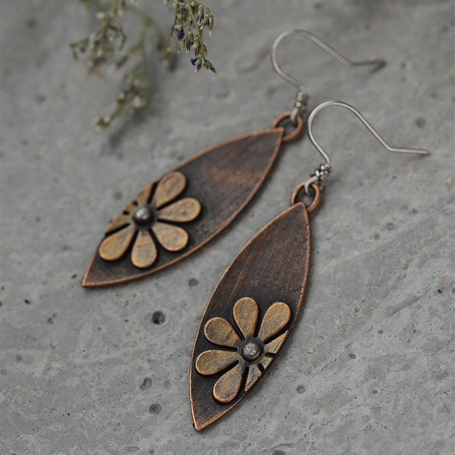 أقراط قطرة شمس عرقية عتيقة ، معدنية قبلية قديمة للإناث ، لوحة يدوية الصنع ، أقراط متدلية ، مجوهرات حفلات ، 1 DIN