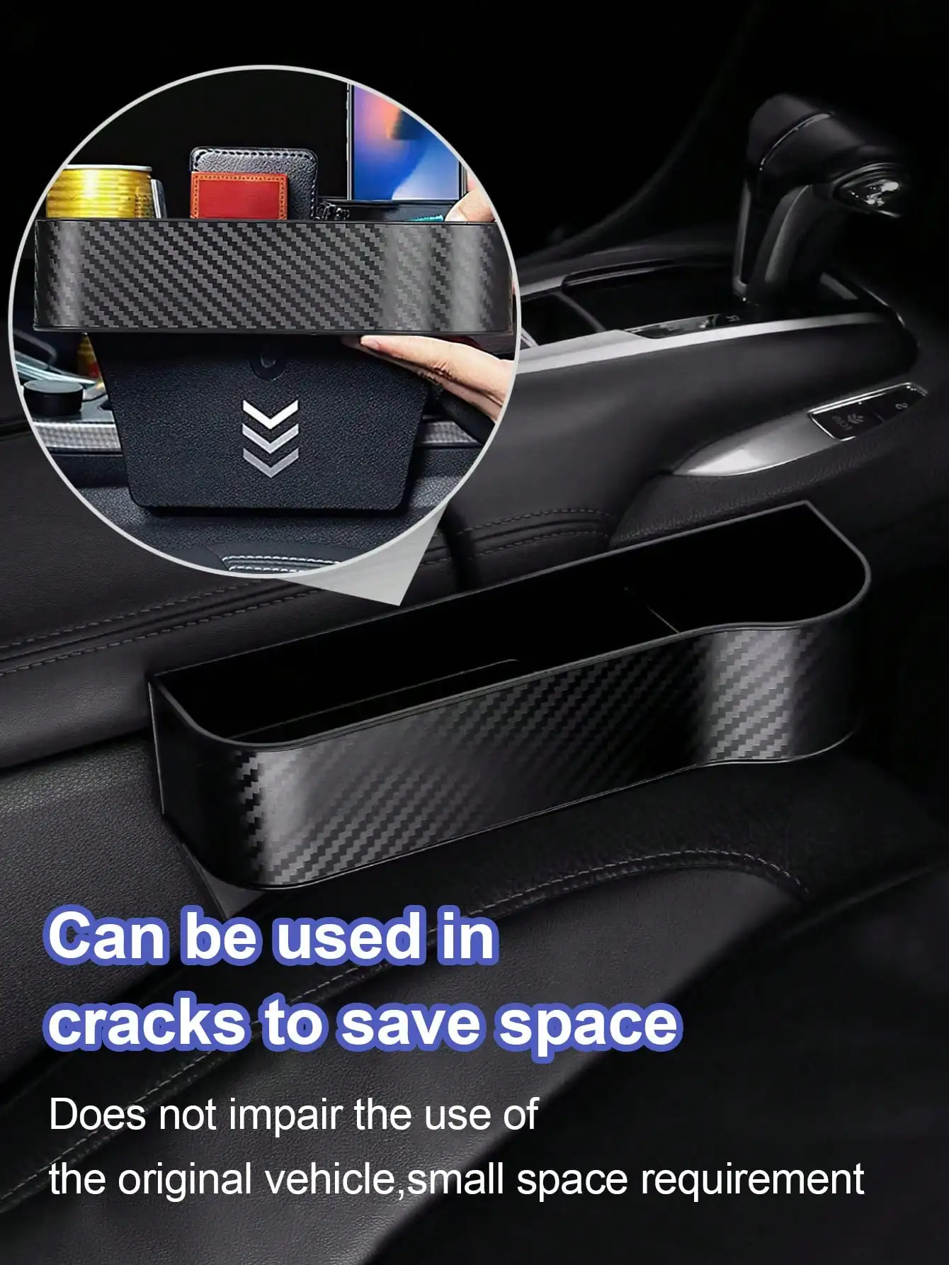 Car Seat Gap Storage Box - Large Capacity Design, Easy Access, Prevents Items from Falling, Easy to Install