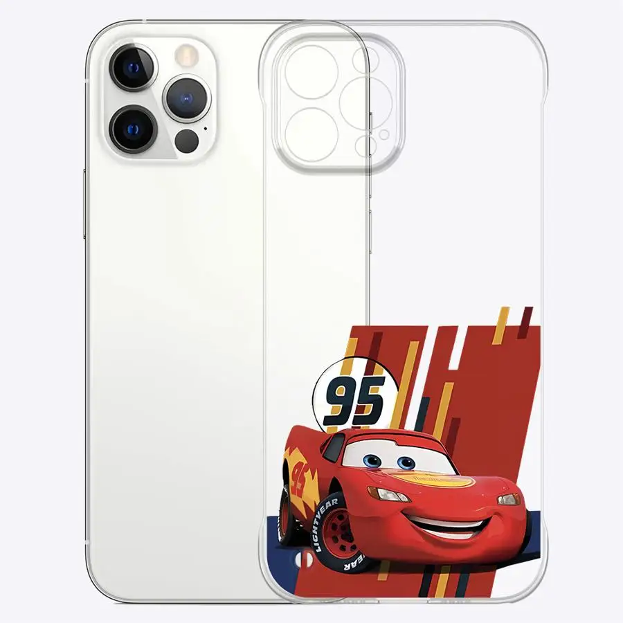 Legal relâmpago mcqueen disney claro caso de telefone duro para iphone 16 pro 13 pro max 14 15 pro max 11 12 capa transparente