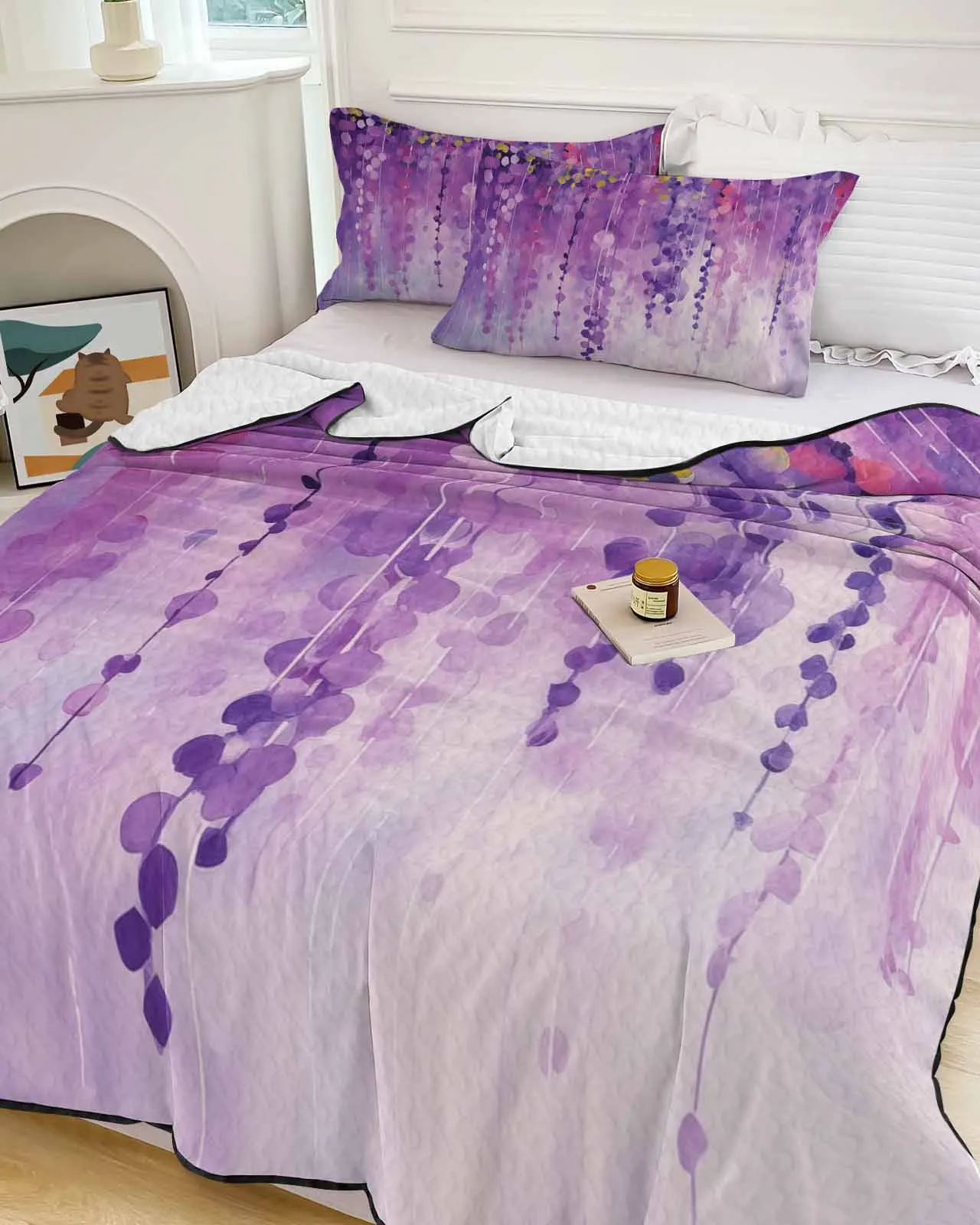 

Abstract Spring Flower And Plant Oil Painting Cooling Blankets Air Condition Comforter Lightweight Summer Quilt Thin Quilt