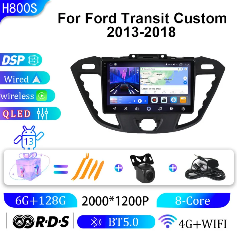 

For Ford Transit Custom 2013-2018 Car Multimedia Player Android Car Player GPS WIFI Carplay 4G Car Radio Navigation Stereo