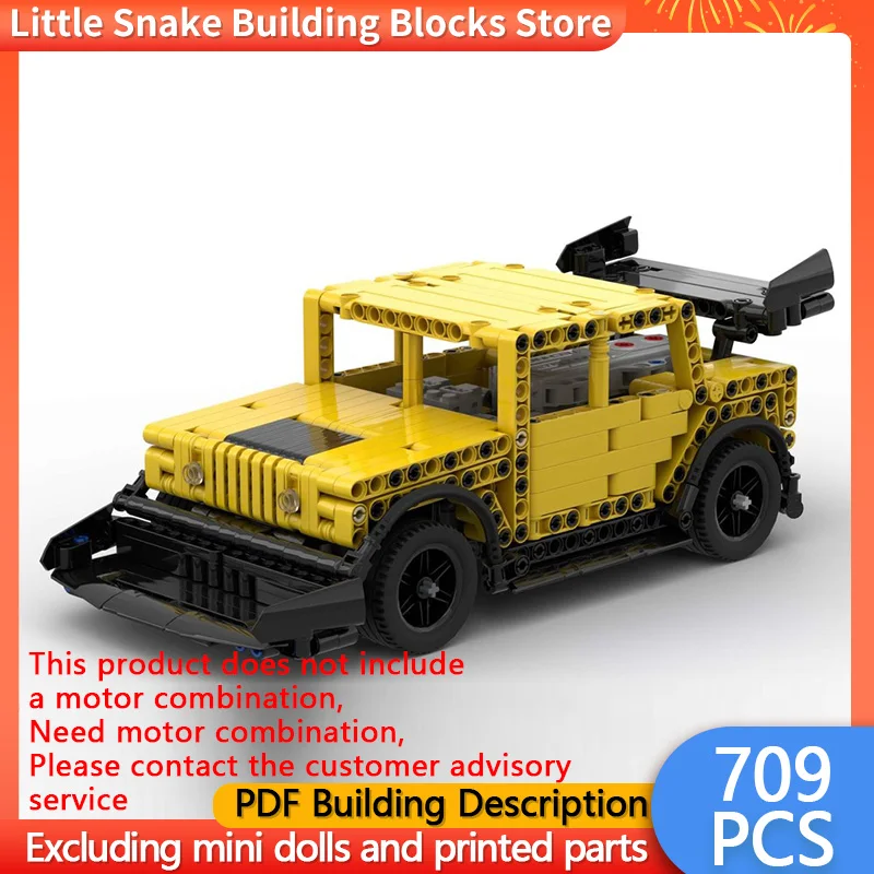City Car Model MOC Building Bricks Race High Mobility Multi-Purpose Wheeled Vehicle Modular Children Holiday Gifts Assemble Toys