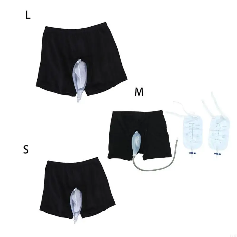 E06F BASS URINE RIUSIBILE MASCHIO BASSO URINE SILICO SCURO URINE SHORTS PEE PHORTS COLLETTORE con catetere per vecchi