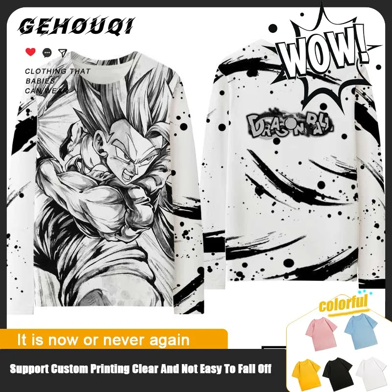 Seven Dragon Ball Co-branded Long-sleeved T-shirt Men 2024 New Wuempty Surrounding Clothes Men's Design Feeling Base Shirt