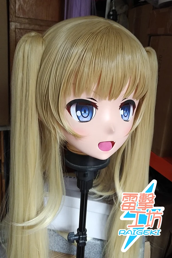 (KM9177) Handmade Female Sweet Girl Resin Crossdress Outfit Cosplay Japanese Animegao Role Play Kigurumi Mask