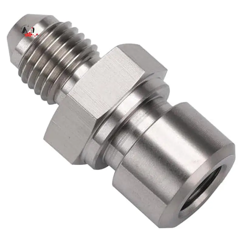 A10E-4AN Male To M10x1.0 Metric Inverted Flare Female Brake Line Adapter Fitting Stainless Steel