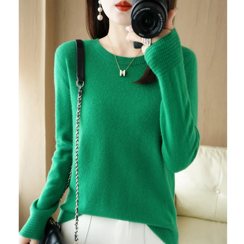 

2023 New Cashmere Sweater Women's O-Neck Pullover Casual Knitted Top Women's Undercoat Fashion