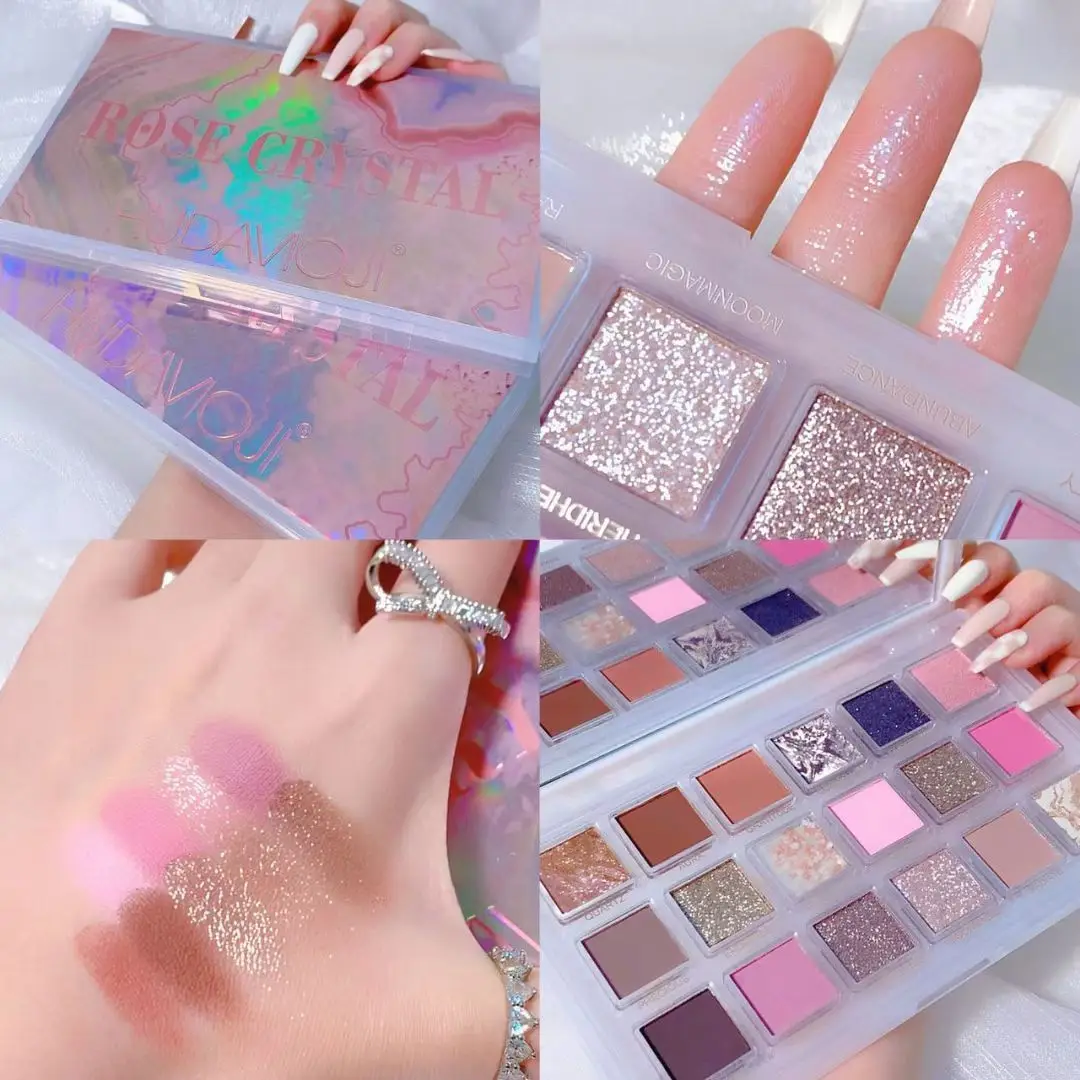 Hudamoji glitter lidschatten palette matte schimmer palette dauerhafte wasserdichte pigmentierte aufhellen augen make-up drops hipping kosmetik