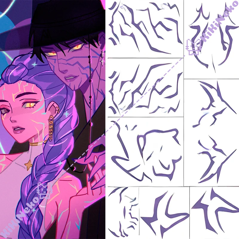 

Anime KPop Demon Hunters Rumi Cosplay Prop Tattoo Sticker Rumi Kang Tattoo Sticker Demonizing Sticker Hallowmas Party Adult Prop