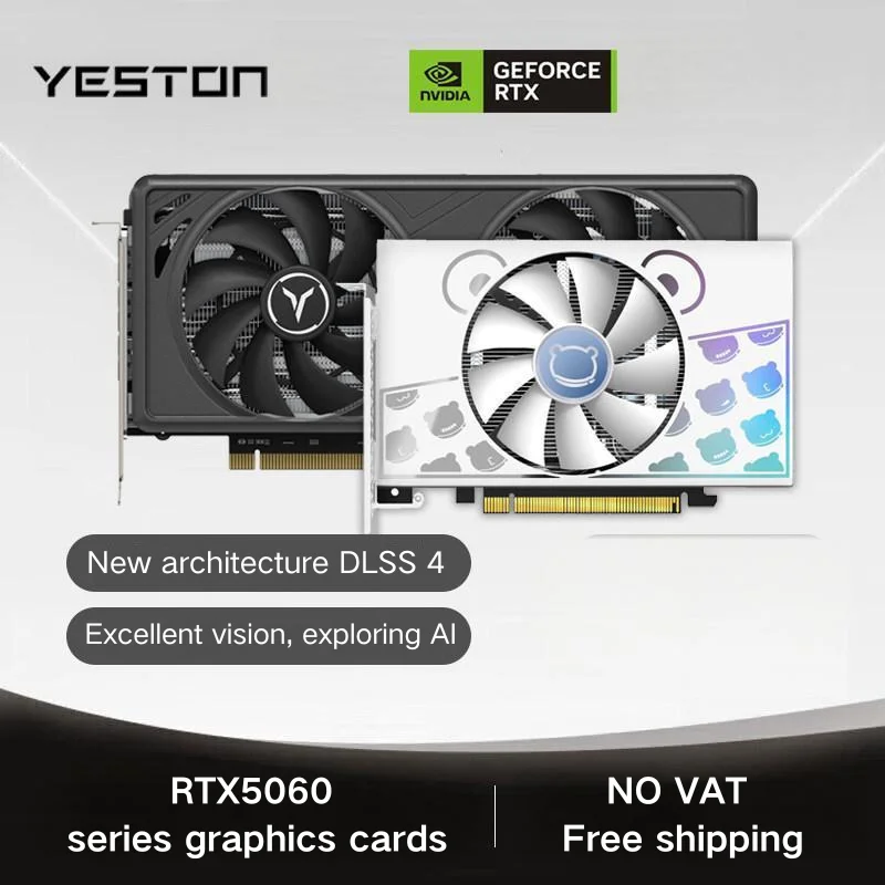 Tarjeta Gráfica para Juegos RTX 5060 de 8GB GDDR7, PCIe 5.0, HDMI 2.1, DP 2.1, Tarjeta de Video para Computadora de Escritorio para Gamers de PC
