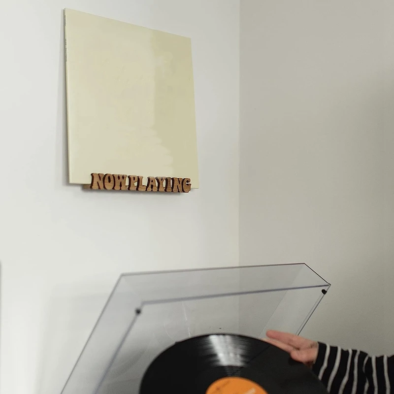 ●Now Playing Vinyl Record Stand Display Wall Mount Solid Wood Album Shelf Bracket Hanging Storage LP Holder for Music