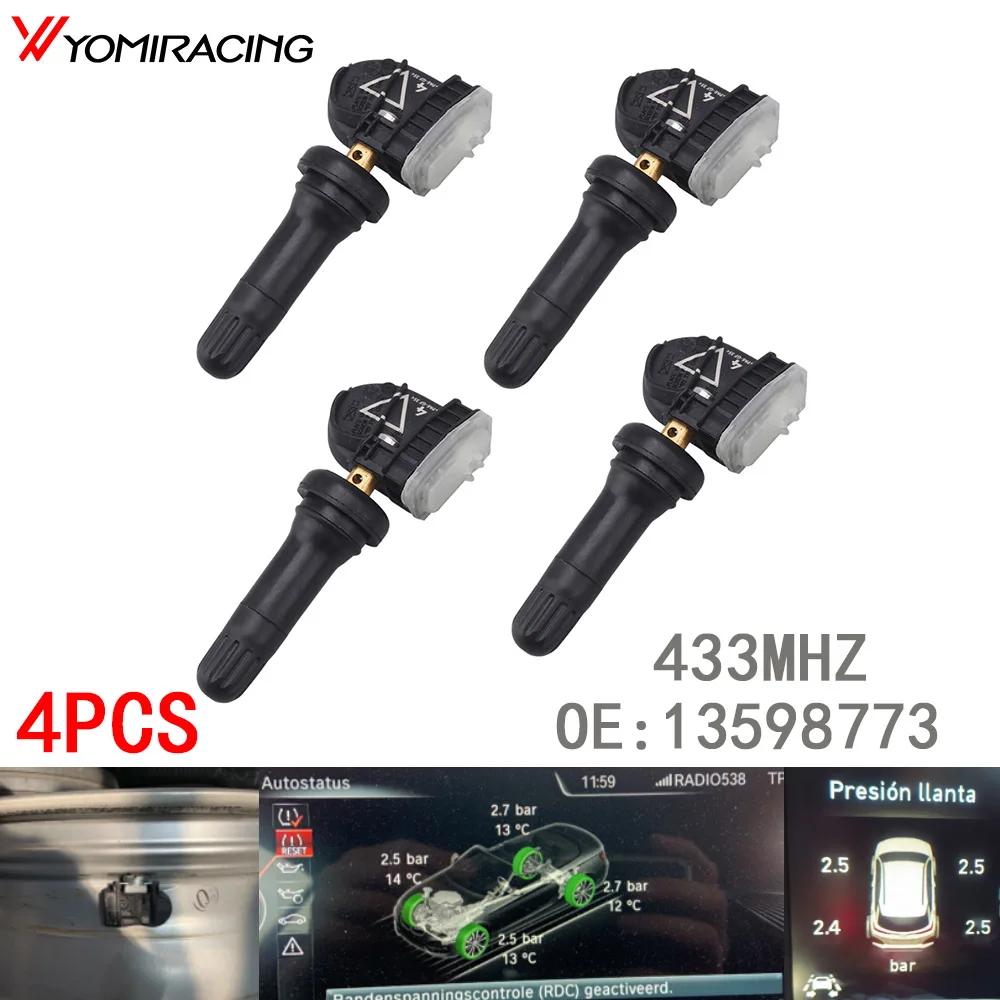 

4PCS/SET 13598773 433mhz TPMS TIRE PRESSURE SENSOR For Cadillac CT6 XT5 SRX Chevrolet Malibu Opel