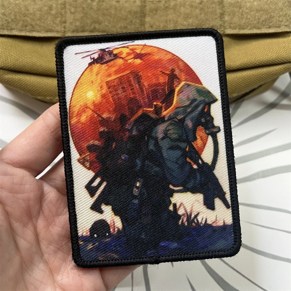 ملصق حقيبة ظهر Stalker Morale التكتيكي المطبوع بخطاف وحلقة للملابس العسكرية للجيش