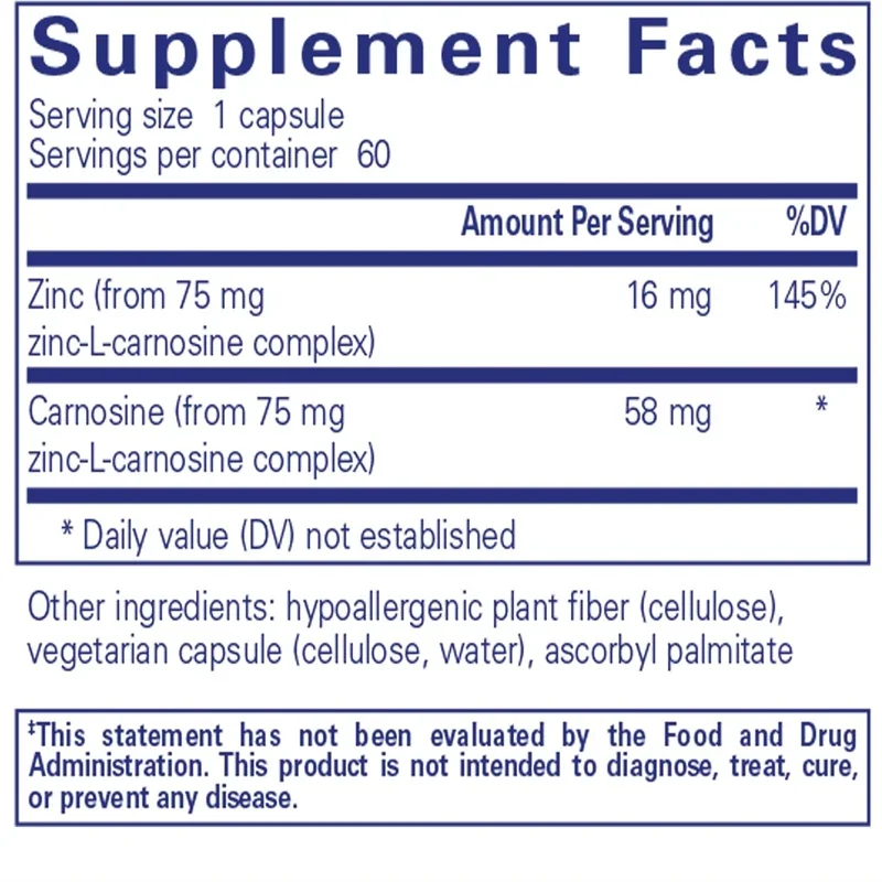 Peptic-CAre-Zinc-L-Carnoside - Gut Health and Antioxidant Supplements - Supports Stomach Health * - Vegetarian and Gluten Free