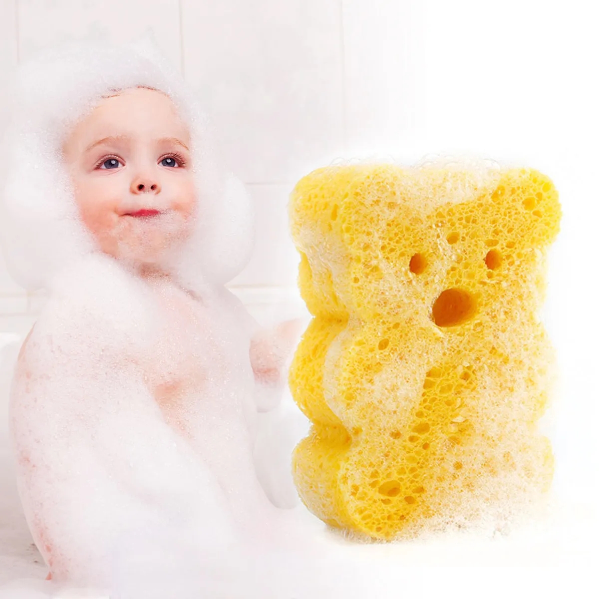 4Pcs Premium Absorbent Bath Sponge Smooth Texture Gentle Exfoliation Massage Cleansing for Babies Adults Shower Bath