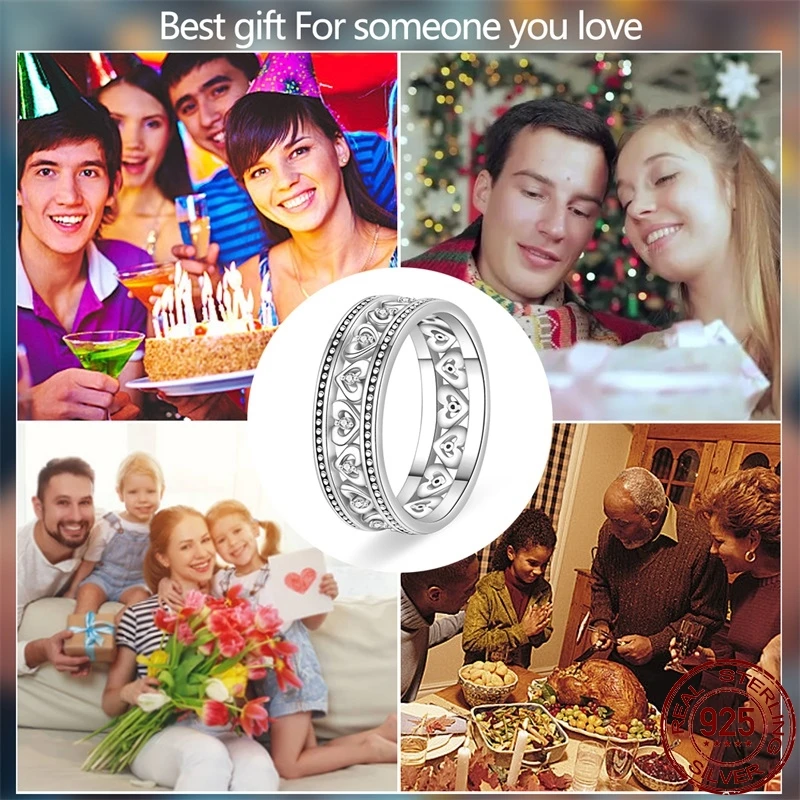 خواتم S925 من الفضة الإسترليني للنساء ، خاتم على الطراز الكلاسيكي ، صناعة المجوهرات ، تصميم بسيط ، الاتجاه ، ساخن ، من من من الفضة الإسترلينية #6