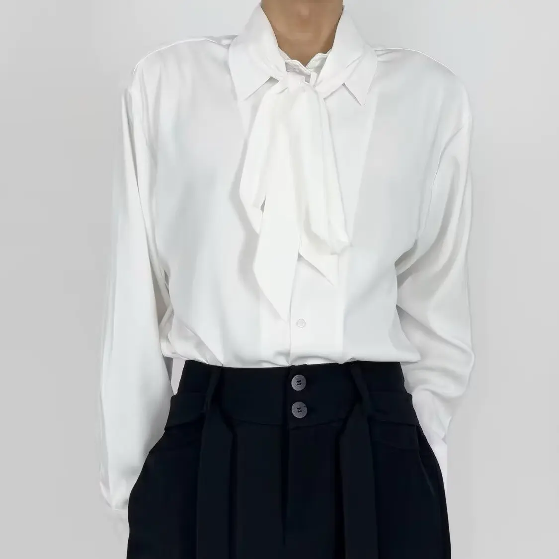 

Summer Men's Loose Fit Long Sve Chiffon irt with Belt Large Size 250 Pou Retro Hong Kong Sle Faionable Casual Top