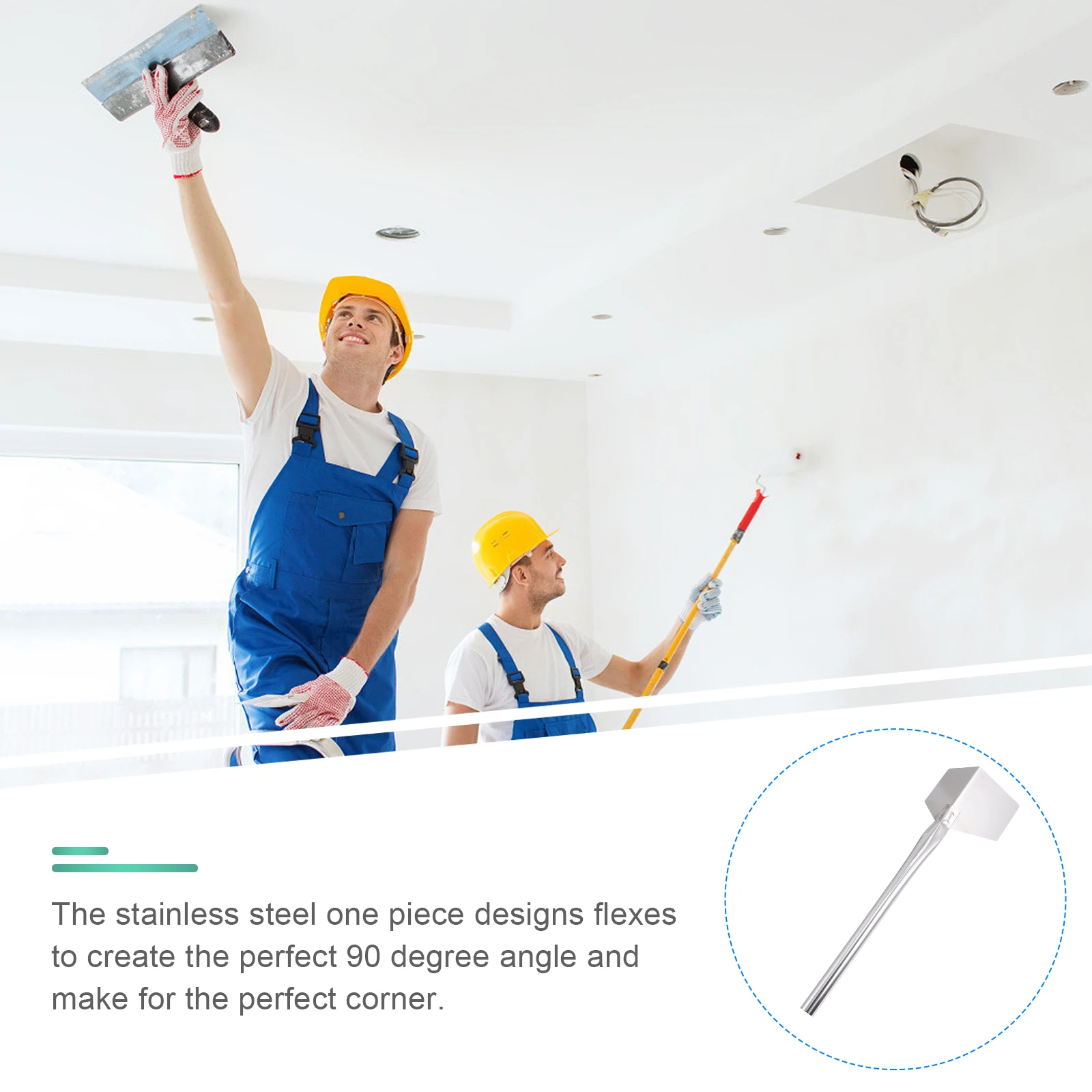 

6Pcs Drywall Corner Tool Stainless Steel Flexible Ergonomic Handle Perfect 90 Degree Angle Drywall Mud Finishing Corner Trowel