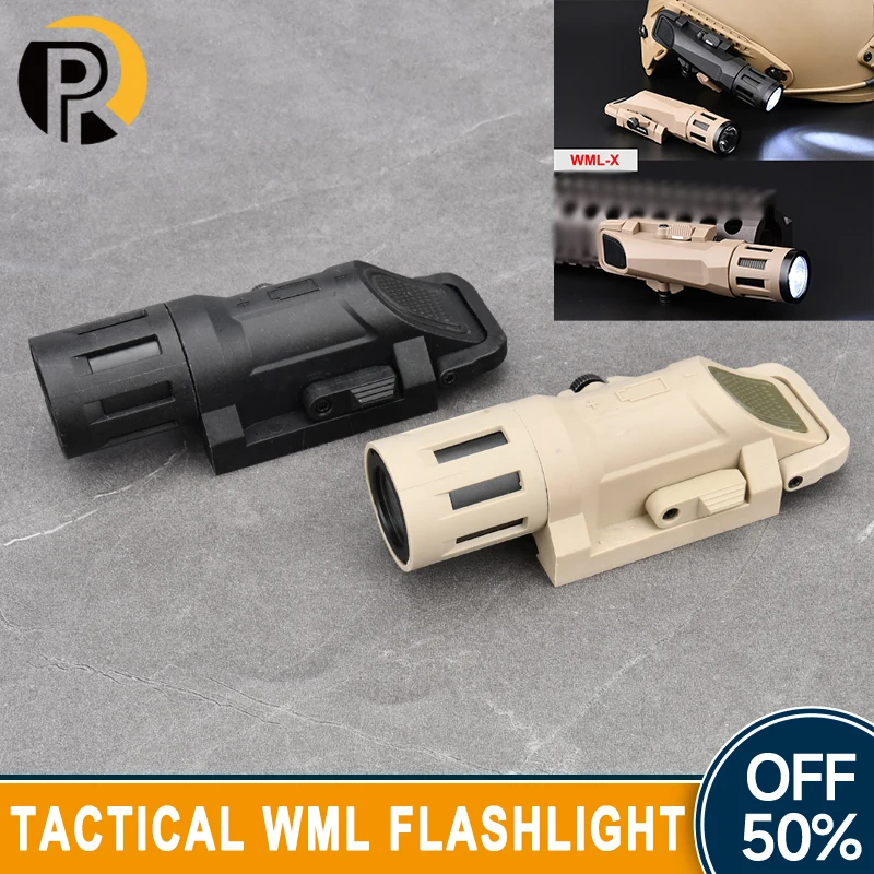 

WADSN Tactical Airsoft APL WML Flashlight WML-G2/WML-X Super Bright Helmet Lamp Handgun Glock 17 19 Weapon Hunting scout Light