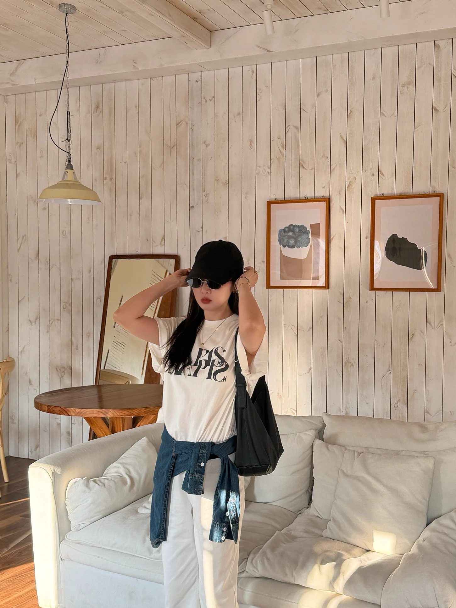 

AIMURSE Oreo Повседневная свободная хлопковая футболка однотонного цвета с круглым вырезом и коротким рукавом, универсальный топ с буквенным принтом для женщин